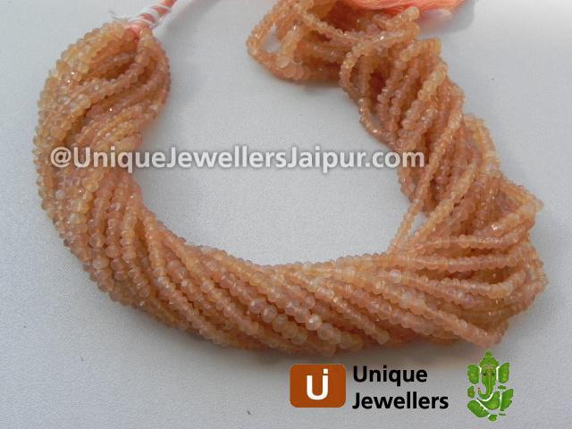 Peach Moonstone Faceted Roundelle Beads